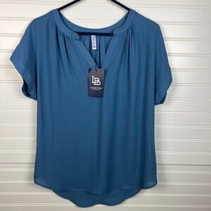Lil Better Women's Blue V-Neck Top